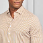 CAMISA STRETCH EASY-IRON RISCA BEGE SLIM FIT ZOLF - Imagen 3