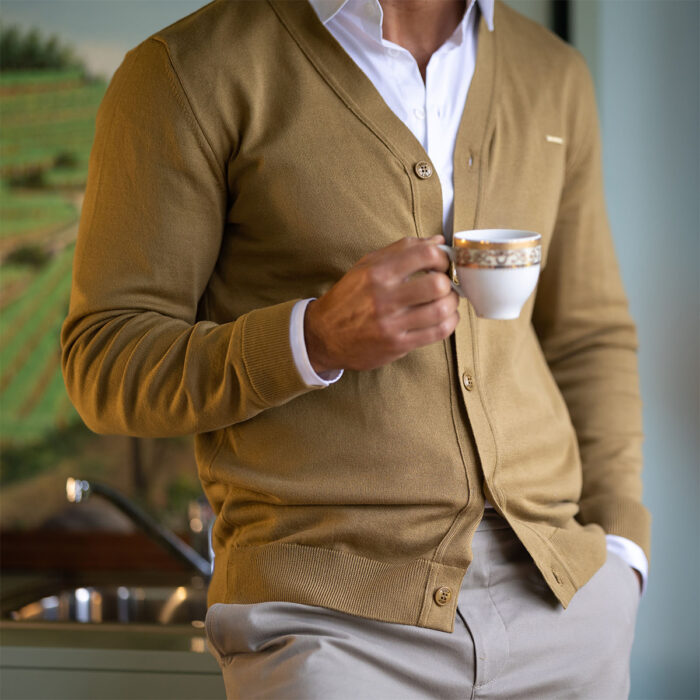 CARDIGAN COM BOTÕES CAMEL ZOLF - Imagen 6