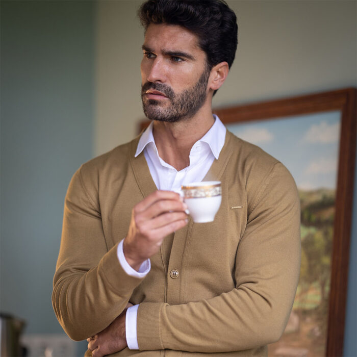 CARDIGAN COM BOTÕES CAMEL ZOLF - Imagen 4