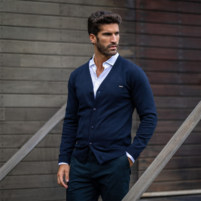CARDIGAN COM BOTÕES AZUL ZOLF - Image 1