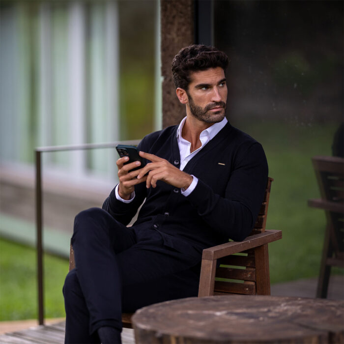 CARDIGAN COM BOTÕES PRETO ZOLF - Imagen 1