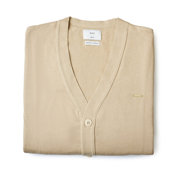 CARDIGAN COM BOTÕES BEGE ZOLF - Imagen 4
