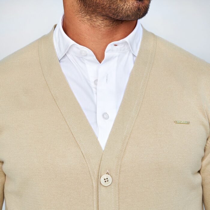 CARDIGAN COM BOTÕES BEGE ZOLF - Imagen 3