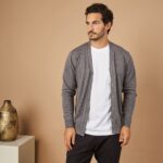 CARDIGAN COM BOTÕES CINZA ANTRACITE ZOLF - Imagen 2