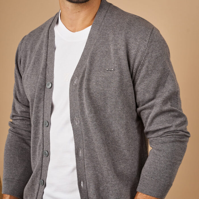 CARDIGAN COM BOTÕES CINZA ANTRACITE ZOLF - Image 3