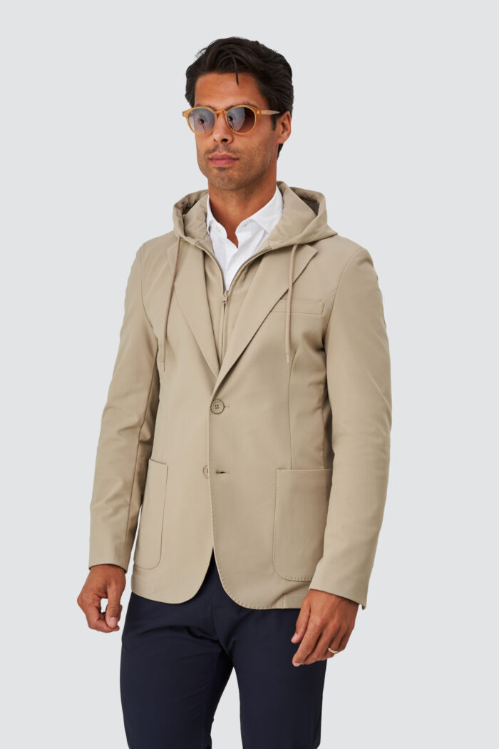 BLAZER TÉCNICO COM CAPUZ BEGE ZOLLF - Image 1