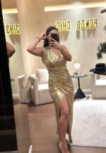 VESTIDO LONGO DOURADO FRACOMINA - Image 2