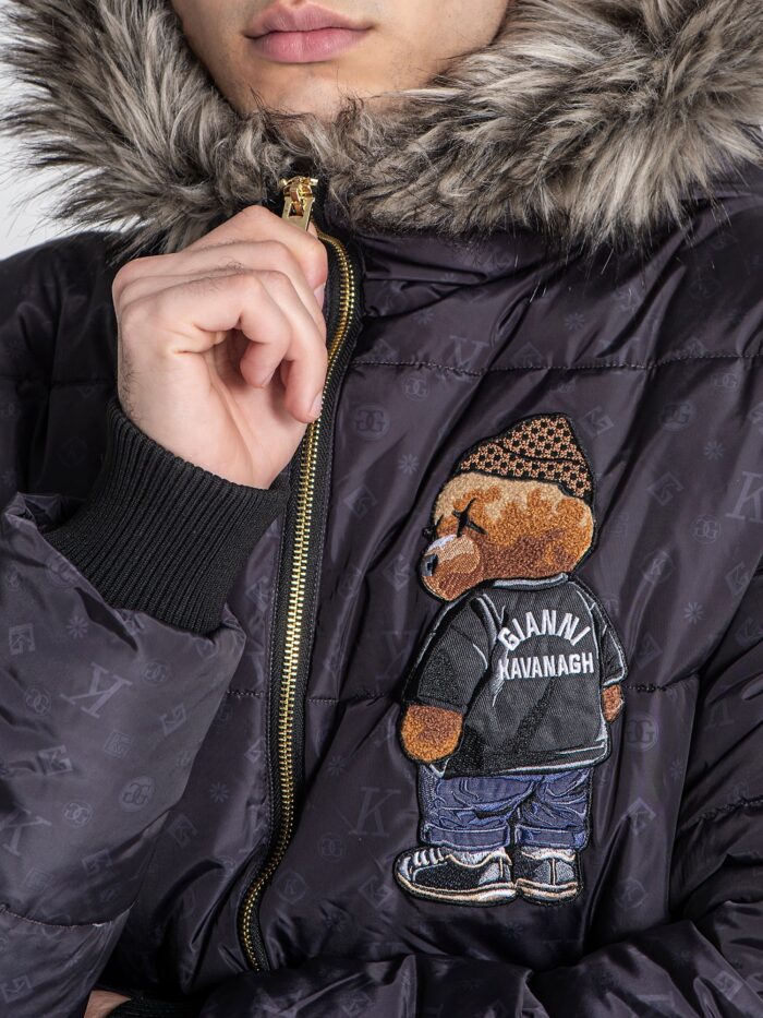 CASACO ACOLCHOADO PRETO LOGOMANIA BEAR GIANNI KAVANAGH - Image 6