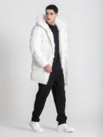 CASACO ACOLCHOADO BRANCO COM CAPUZ EM PELO GIANNI KAVANAGH - Image 6