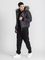 CASACO ACOLCHOADO PRETO LOGOMANIA BEAR GIANNI KAVANAGH - Image 5