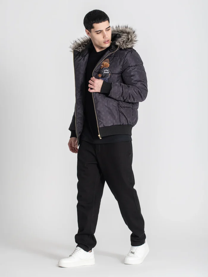 CASACO ACOLCHOADO PRETO LOGOMANIA BEAR GIANNI KAVANAGH - Image 5