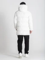 CASACO ACOLCHOADO BRANCO COM CAPUZ EM PELO GIANNI KAVANAGH - Image 5