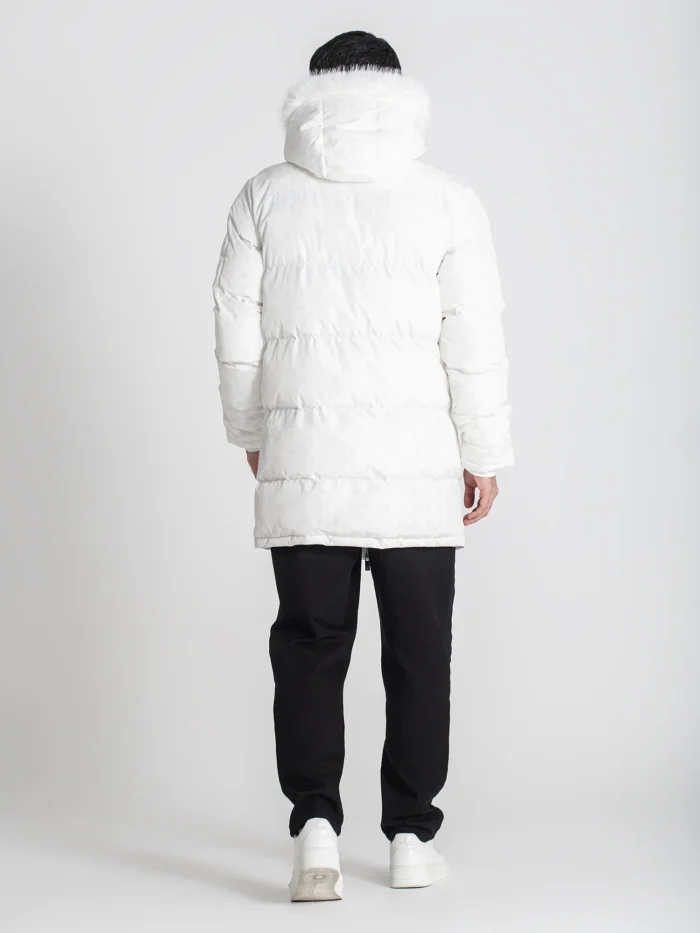 CASACO ACOLCHOADO BRANCO COM CAPUZ EM PELO GIANNI KAVANAGH - Image 5