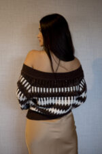 CAMISOLA MALHA CASTANHA BRANCA ZIGZAG NO SECRETS - Image 3