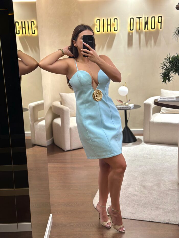 VESTIDO CURTO AZUL LANÇA PERFUME - Image 3