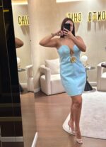 VESTIDO CURTO AZUL LANÇA PERFUME - Image 2