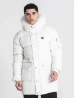 CASACO ACOLCHOADO BRANCO COM CAPUZ EM PELO GIANNI KAVANAGH - Image 4