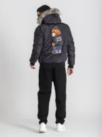 CASACO ACOLCHOADO PRETO LOGOMANIA BEAR GIANNI KAVANAGH - Image 4