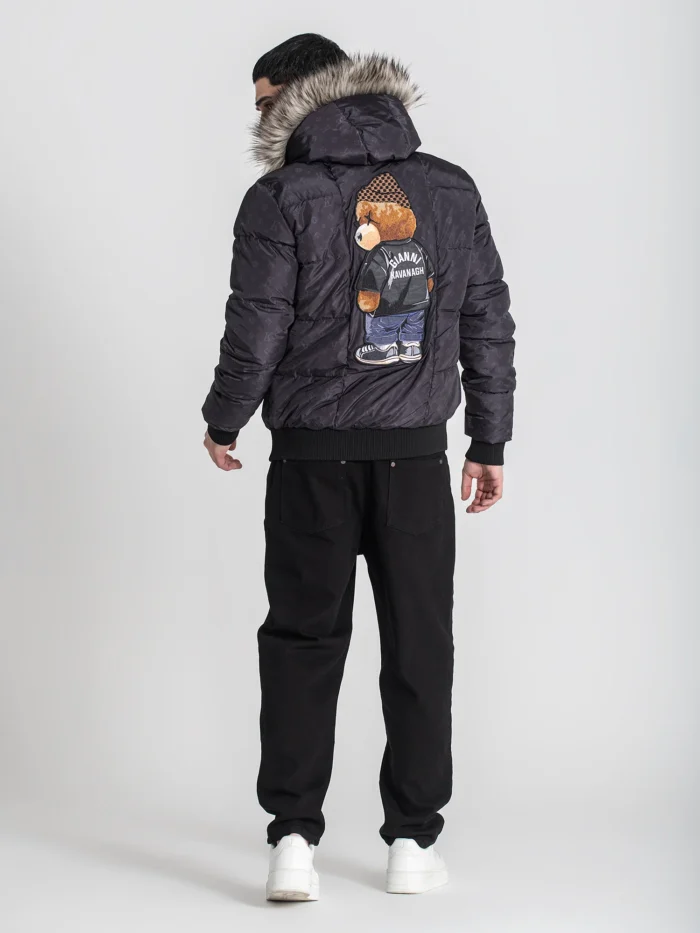 CASACO ACOLCHOADO PRETO LOGOMANIA BEAR GIANNI KAVANAGH - Image 4