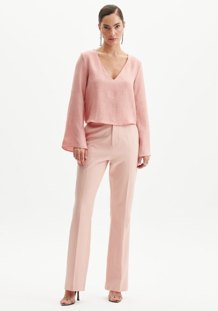 CALÇA CLÁSSICO FLARE ROSA QUARTZO LANÇA PERFUME - Imagen 1