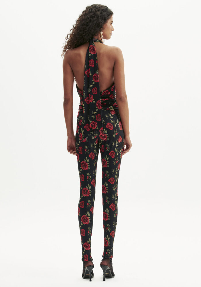 MACACÃO PRETO COM ESTAMPA ROSAS LANÇA PERFUME - Imagen 3