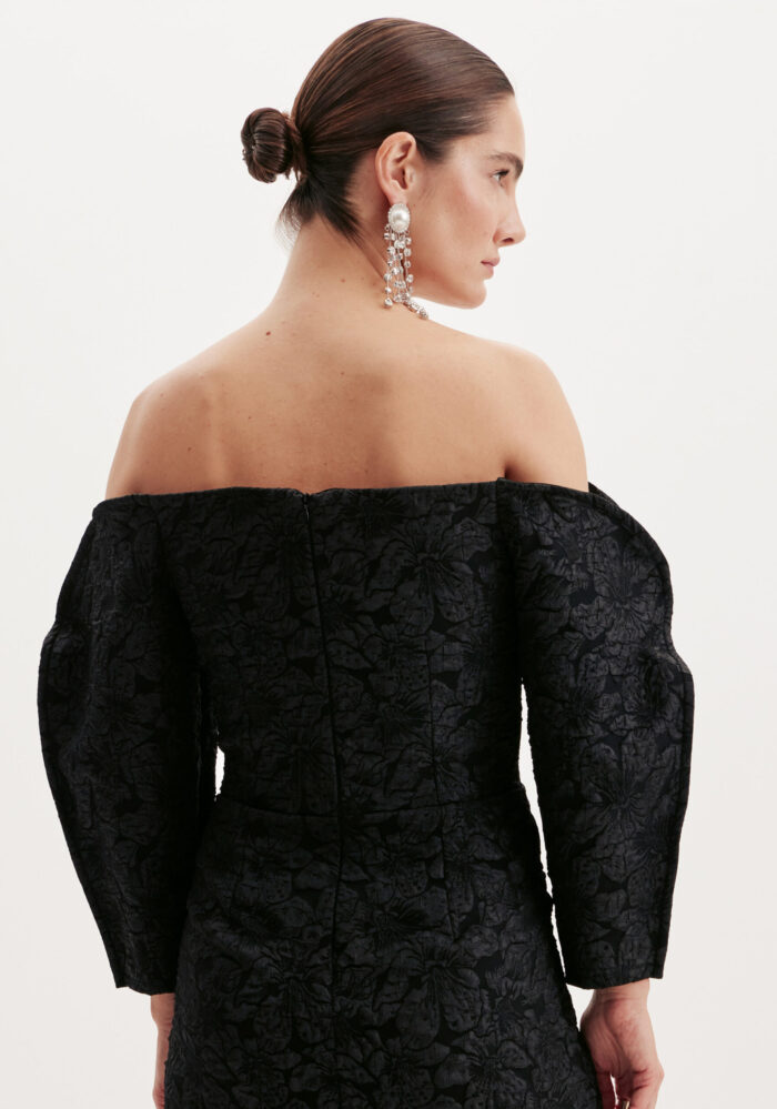 VESTIDO TEXTURADO PRETO SUPER MIDI LANÇA PERFUME - Image 4