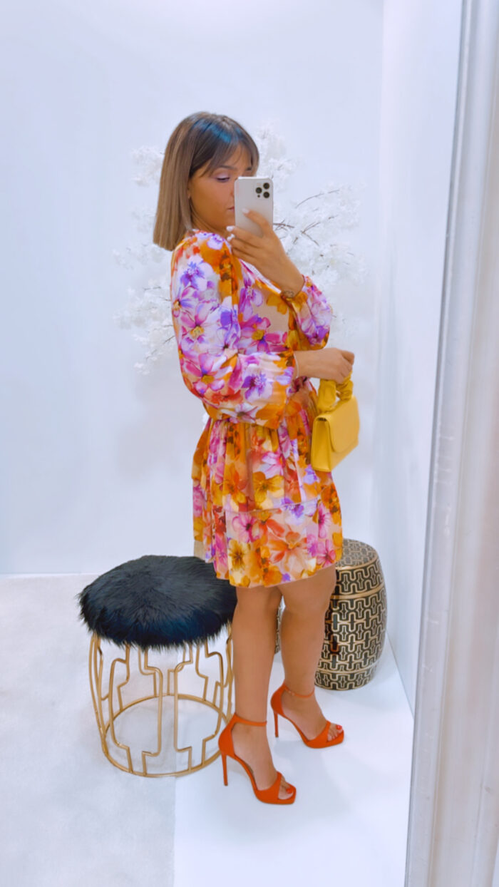 VESTIDO CURTO FLORAL MULTICOLOR DIXIE - Image 3