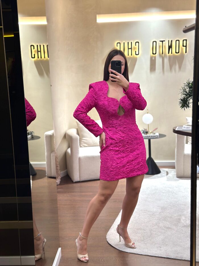 VESTIDO ROSA TEXTURIZADO LANÇA PERFUME - Image 2