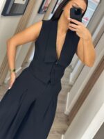 CALÇA WIDE LEG PRETA IMPERIAL - Imagen 3