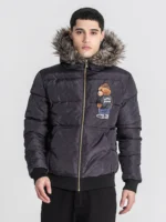 CASACO ACOLCHOADO PRETO LOGOMANIA BEAR GIANNI KAVANAGH - Image 3