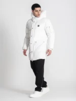 CASACO ACOLCHOADO BRANCO COM CAPUZ EM PELO GIANNI KAVANAGH - Image 2