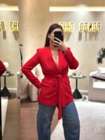 BLAZER VERMELHO COM FAIXA NA CINTURA FRACOMINA - Image 2