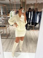 SAIA DE MALHA COM BOTÕES DOURADOS FRACOMINA - Image 2