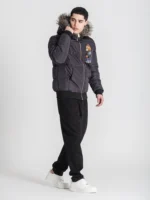 CASACO ACOLCHOADO PRETO LOGOMANIA BEAR GIANNI KAVANAGH - Image 2