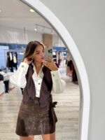 SAIA CURTA CASTANHA COM LAÇO RINASCIMENTO - Image 2