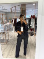 CONJUNTO CAMISA E CALÇAS DENIM PONTO CHIC