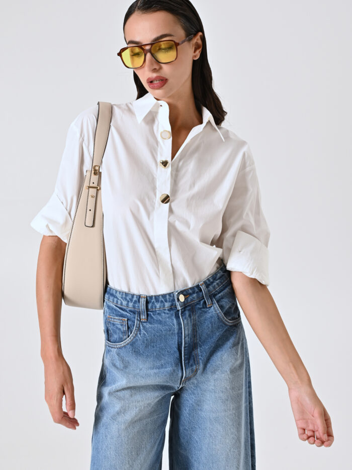 CAMISA BRANCA COM BOTÕES METÁLICOS RINASCIMENTO - Image 4