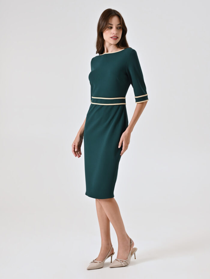 VESTIDO VERDE COM VIVOS EM CONTRASTE RINASCIMENTO - Image 4
