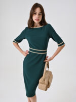 VESTIDO VERDE COM VIVOS EM CONTRASTE RINASCIMENTO