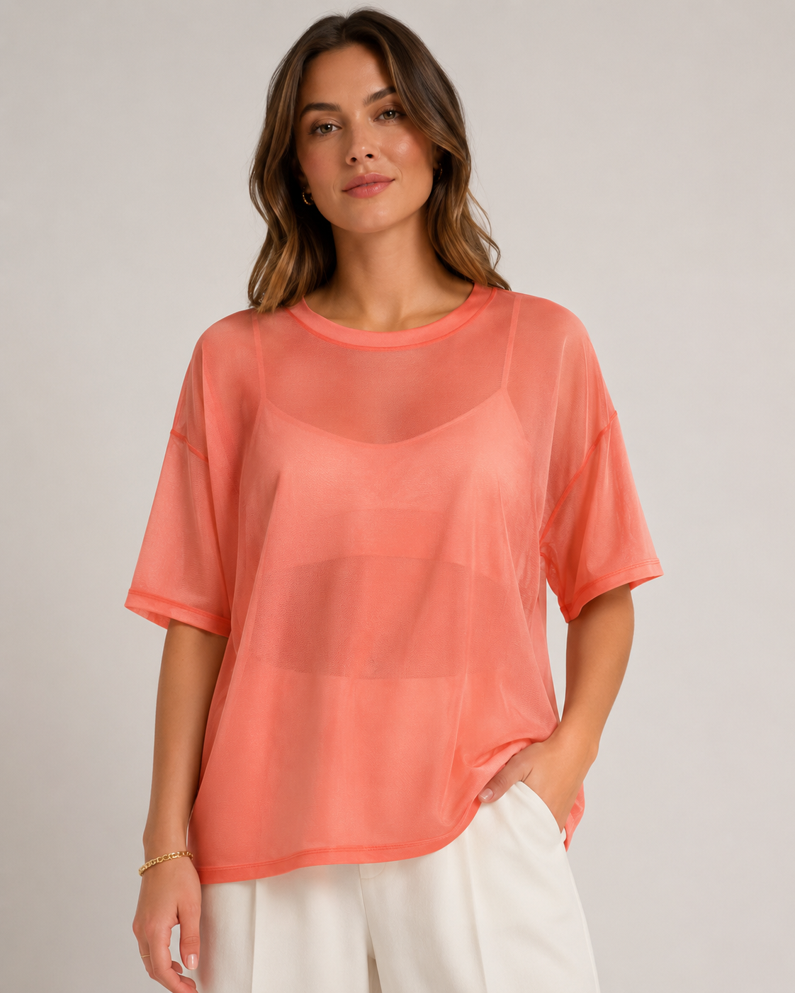 ChatGPT Image 5_06_2026, 11_57_31 T-SHIRT LARANJA COM DETALHE EM REDE IMPERIAL - Image 1