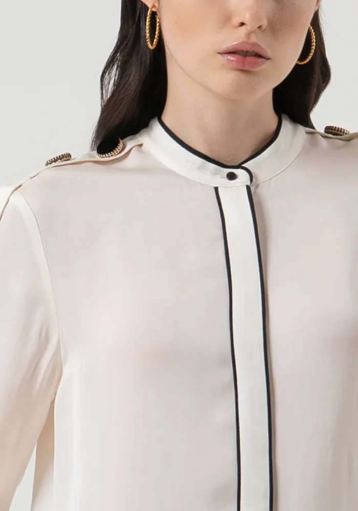 BLUSA SEDA COM DETALHES DE BOTÕES FRACOMINA - Imagen 2