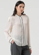 BLUSA SEDA COM DETALHES DE BOTÕES FRACOMINA - Imagen 3