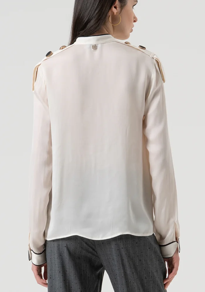 BLUSA SEDA COM DETALHES DE BOTÕES FRACOMINA - Imagen 4
