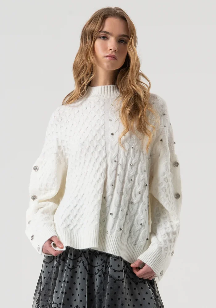 CAMISOLA  DE MALHA COM APLICAÇÕES FRACOMINA - Image 1