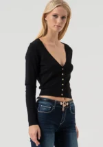 CARDIGAN PRETO COM DECOTE EM V FRACOMINA - Image 2