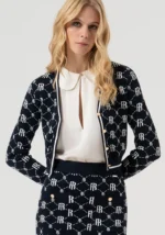 CARDIGAN AZUL MARINHO COM LOGO FRACOMINA