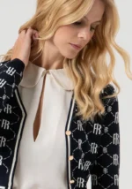 CARDIGAN AZUL MARINHO COM LOGO FRACOMINA - Image 3