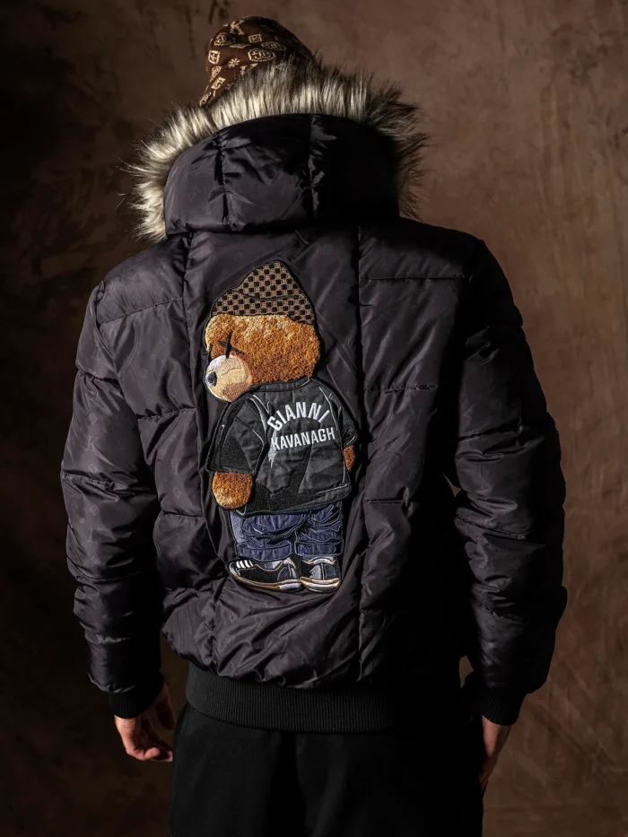 CASACO ACOLCHOADO PRETO LOGOMANIA BEAR GIANNI KAVANAGH - Image 8