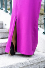 VESTIDO MIDI BERINGELA COM CINTO DE BRILHANTES LANÇA PERFUME - Imagen 6