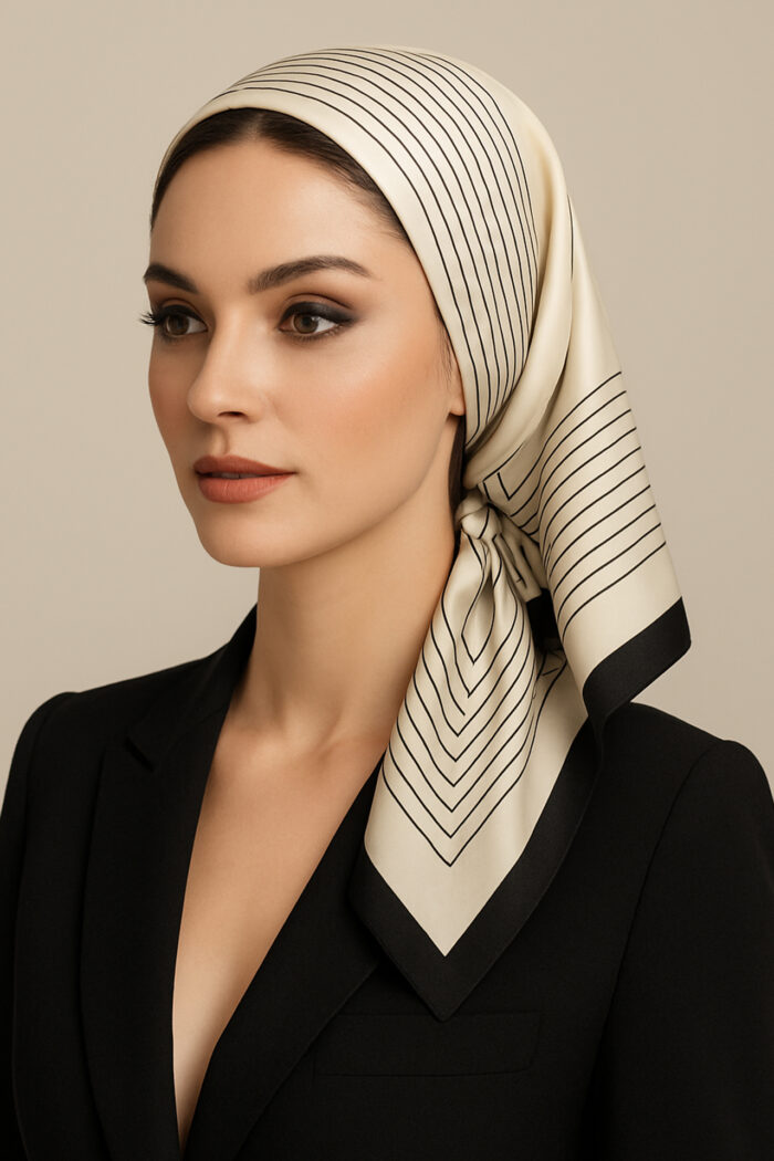 LENÇO CREME COM RISCAS SAHOCO - Image 3